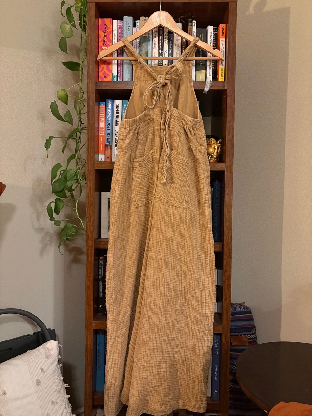 Free People Cyprus Ave Mustard Wide-Leg Cotton Overalls SZ XS - Picture 4 of 16